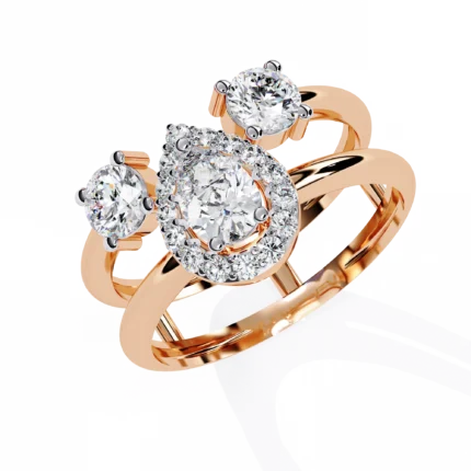 Glamor Double Line Solitaire Lab Diamond Ring