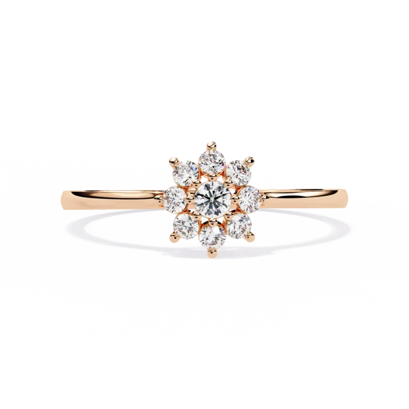petite cluster diamond ring