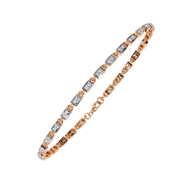 bezel diamond link bracelet