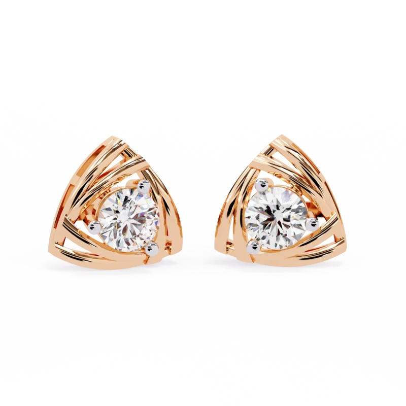 triangle diamond stud earrings