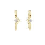 Lab Grown Round Diamond Zigzag Hoop Earrings
