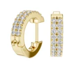 Double Row Pavé Lab Diamond Hoop Earrings