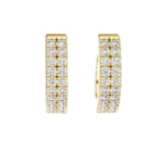 Double Row Pavé Lab Diamond Hoop Earrings