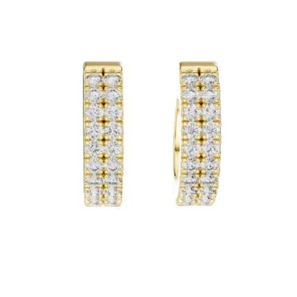 Double Row Pavé Lab Diamond Hoop Earrings