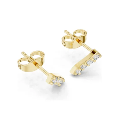 Minimal Arch Lab Diamond Bar Stud Earrings