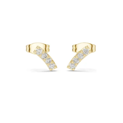 Minimal Arch Lab Diamond Bar Stud Earrings