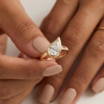 Pear Cut Bezel Set Diamond Ring