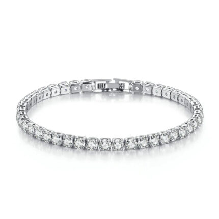 Box Set Round Diamond Tennis Bracelet