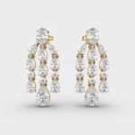 Oval Pear Cut Diamond 3 Strand Chandelier Earring