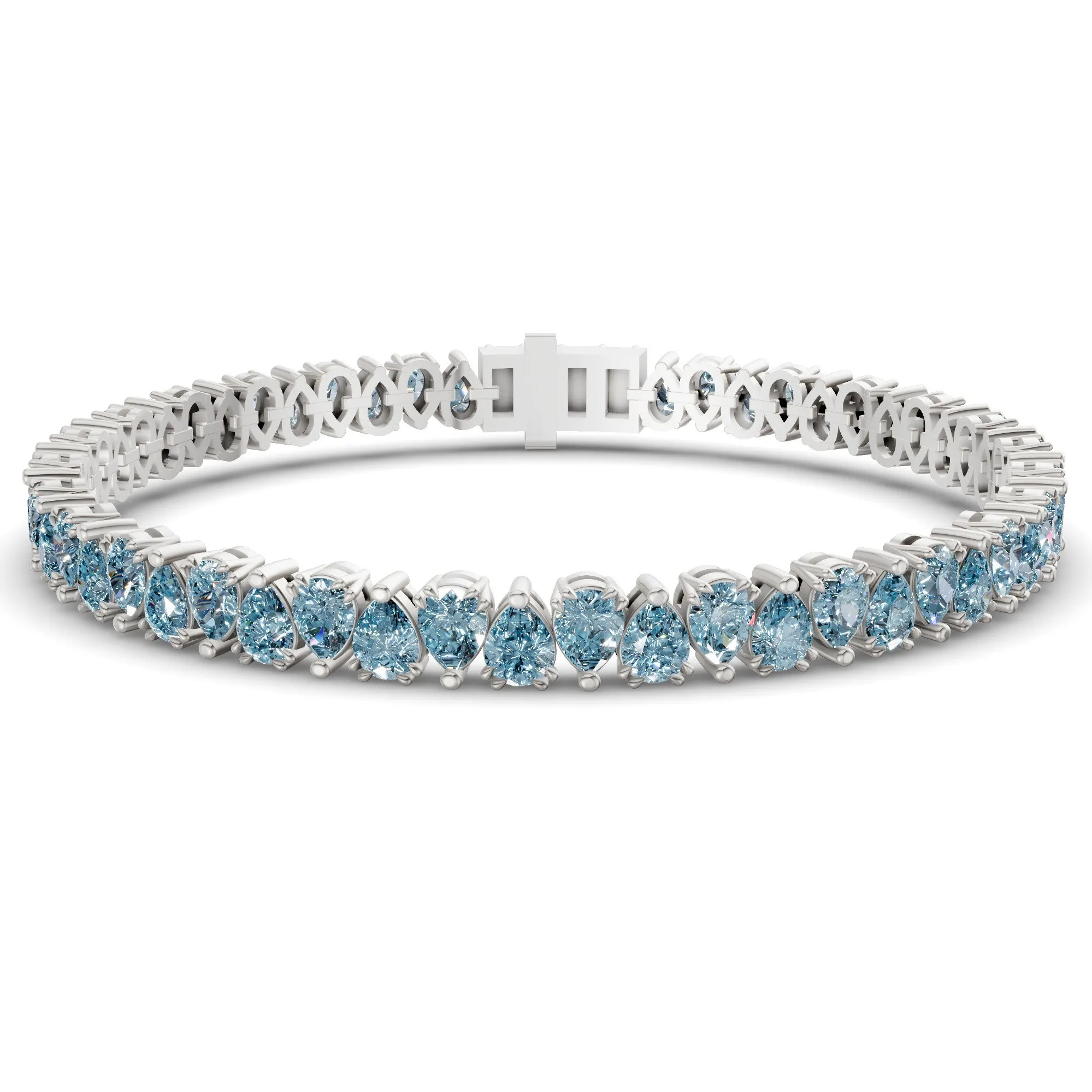 Rare Pear Cut Blue Diamond Tennis Bracelet Pear Cut Blue Diamond Tennis Bracelet