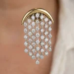 Diamond Fringe Chandelier Earrings