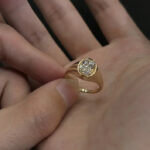 Cushion Cut Diamond Signet Ring