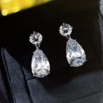 Pear Cut Diamond Drop Earrings