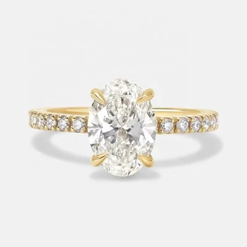 Oval Cut Diamond Pave Band Ring