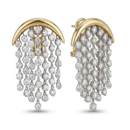 Diamond Fringe Chandelier Earrings