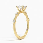 Oval Cut 18K Yellow Lab Grown Diamond Solitaire Ring Cross View