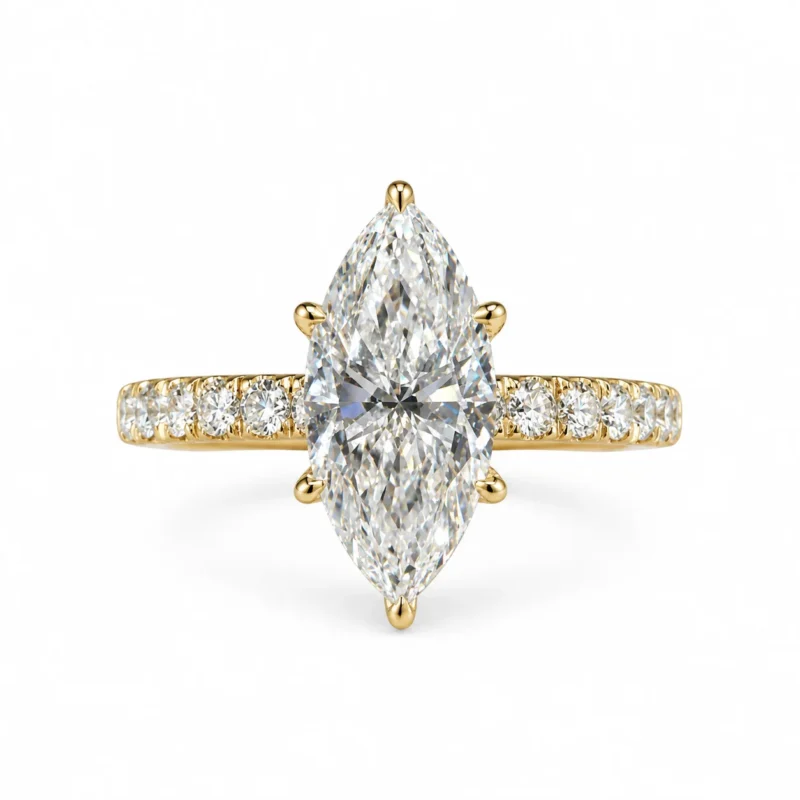 Marquise Cut Lab Diamond Pave Ring