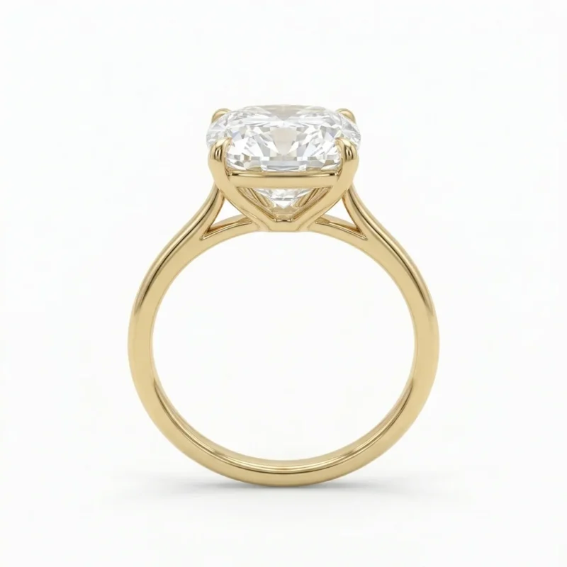 Cushion Cut Lab Grown Diamond Solitaire Ring