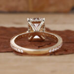 Radiant Cut Lab Grown Diamond Solitaire Ring - back view