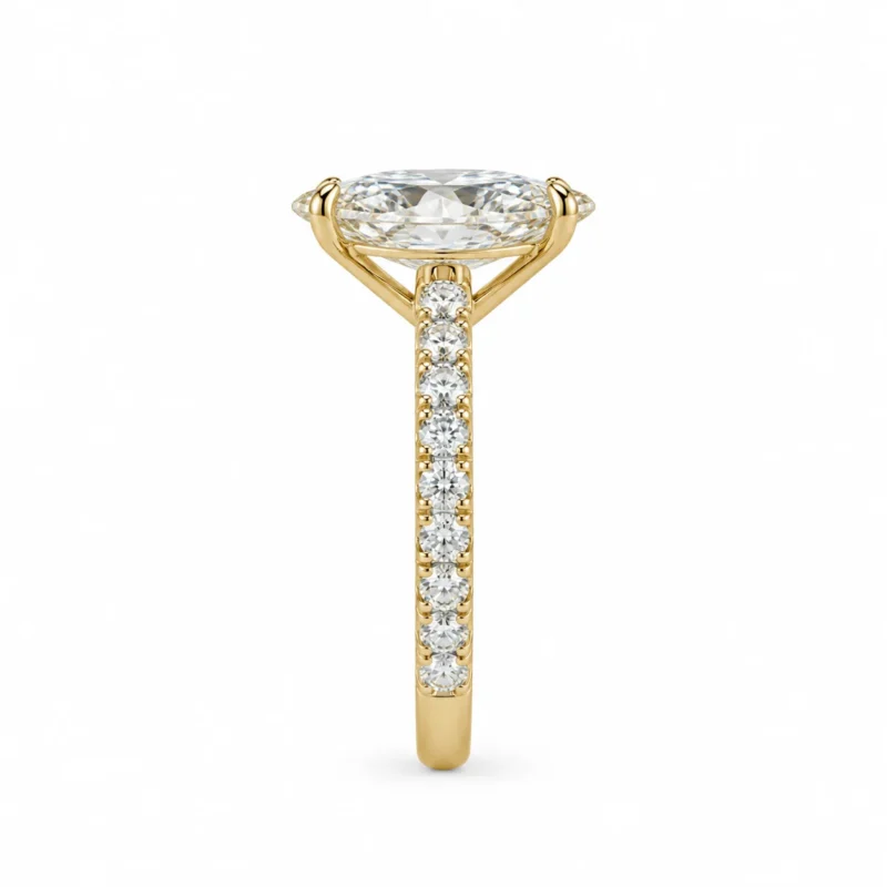 Marquise Cut Lab Diamond Pave Ring