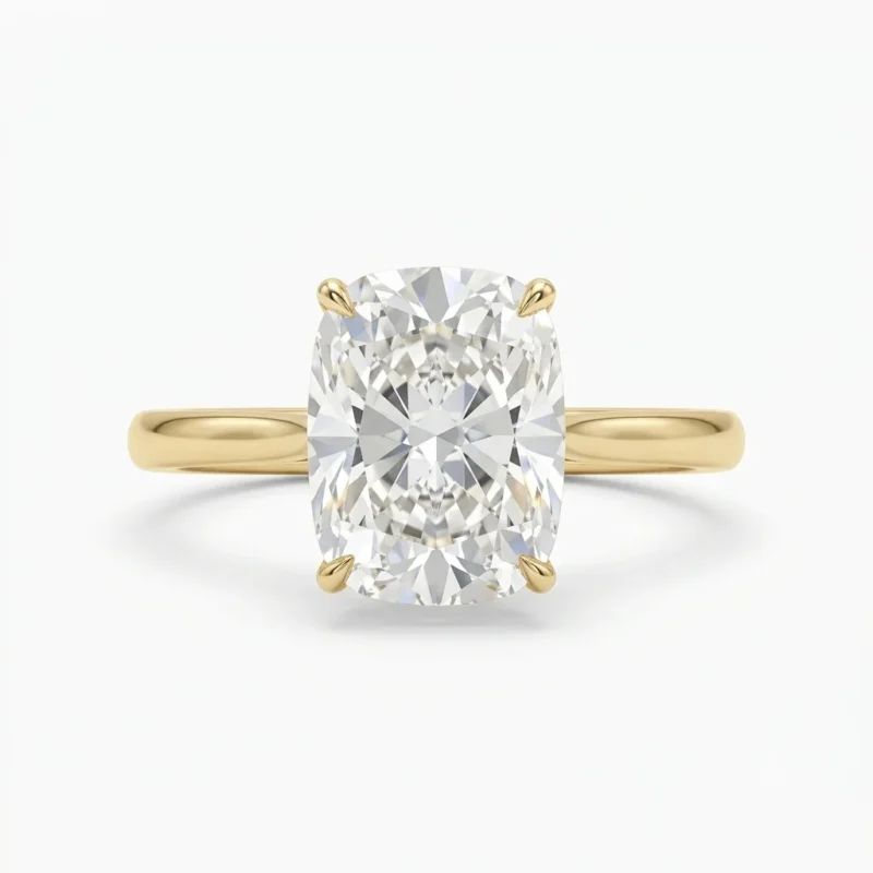 Cushion Cut Lab Grown Diamond Solitaire Ring