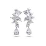 Marquise Pear Cut Diamond Cluster Drop Earring