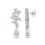 Marquise Pear Cut Diamond Cluster Drop Earring