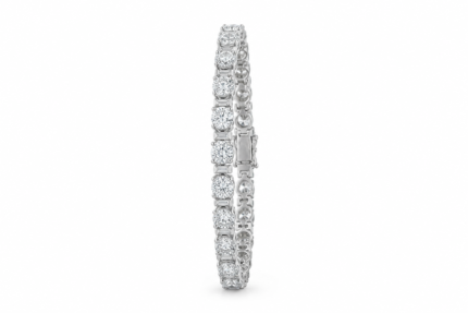 Round and Baguette Diamond Tennis Bracelet