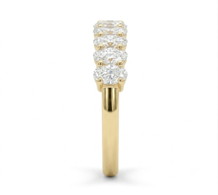Oval Cut Half-Eternity Lab Diamond Ring