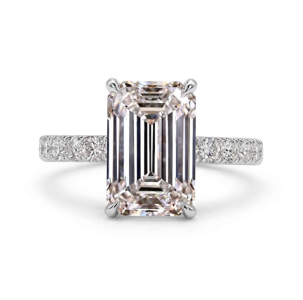 Emerald Cut Lab Grown Diamond Solitaire Ring