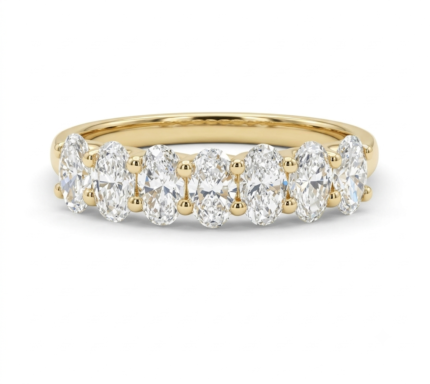 Oval Cut Half-Eternity Lab Diamond Ring