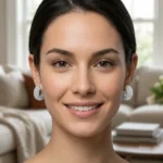 Wide Pave Diamond Huggie Hoop Earrings