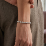 Round and Baguette Diamond Tennis Bracelet