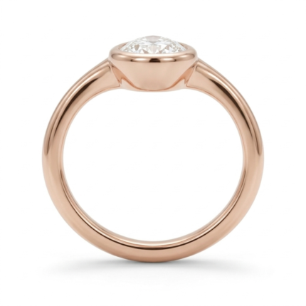 Pear Cut Bezel Set Diamond Ring