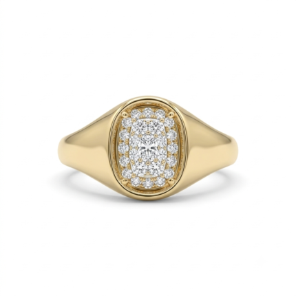Cushion Cut Diamond Signet Ring