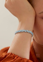 Rare Pear Cut Blue Diamond Tennis Bracelet