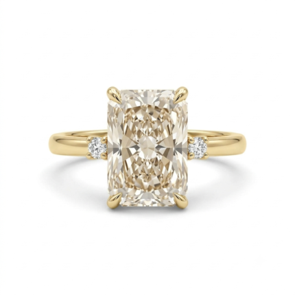 Radiant Cut Diamond Ring with Accents