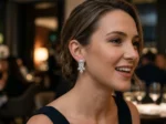 Radiant Cut Diamond Pear Cluster Drop Earrings