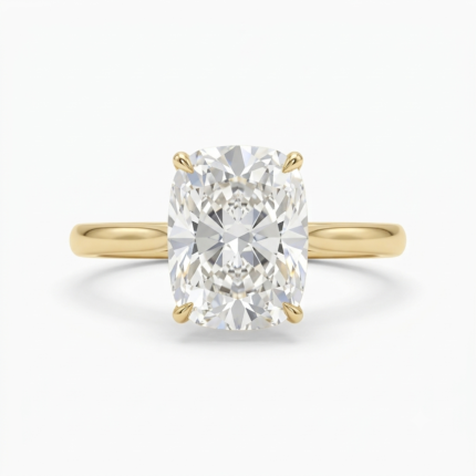 Cushion Cut Lab Grown Diamond Solitaire Ring