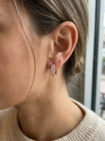 Double Row Pavé Lab Diamond Hoop Earrings