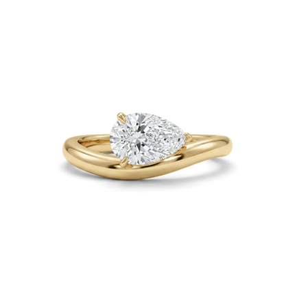 Pear Cut Lab Grown Diamond Bypass Ring