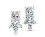 Radiant Cut Diamond Pear Cluster Drop Earrings