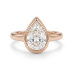 Pear Cut Bezel Set Diamond Ring