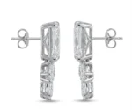 Radiant Cut Diamond Pear Cluster Drop Earrings