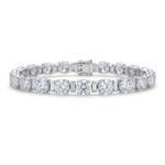 Round and Baguette Diamond Tennis Bracelet