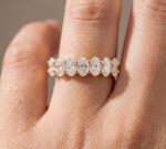 Oval Cut Half-Eternity Lab Diamond Ring