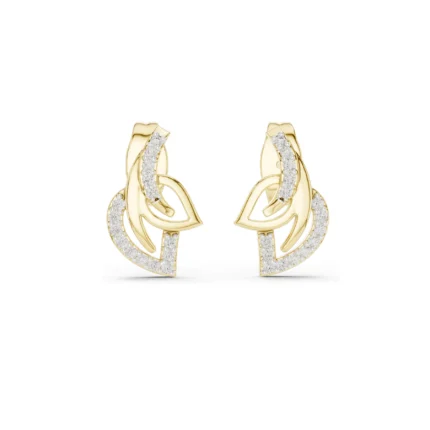 Twin Leaf Diamond Stud