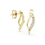 Ribbon Wave Diamond Earrings