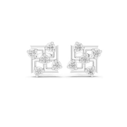 Diamond Labyrinth Stud Earrings