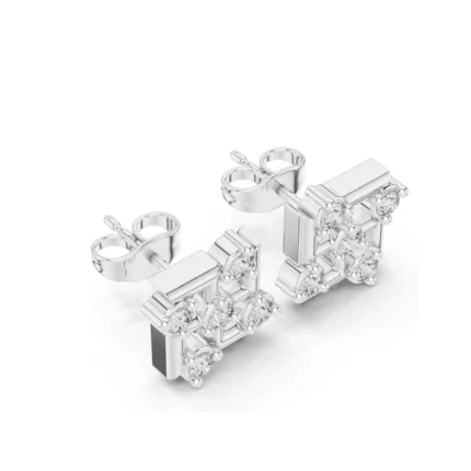 Diamond Labyrinth Stud Earrings